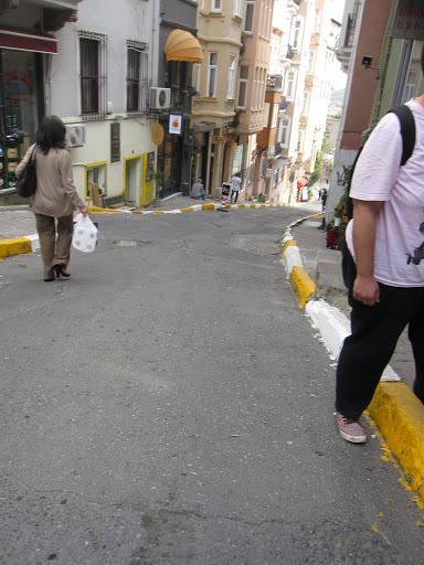 Down, down, down the hill in Istanbul. 