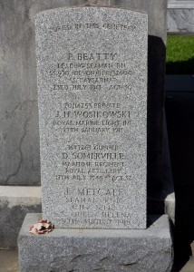 The Special Memorial in Greenwood Cemetery commemorating Leading Seaman Beatty and Seaman Metcalf