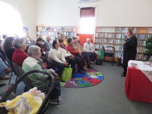 Valerie as first Writer in Residence at Young NSW Library . Photo by Maree Myhill.