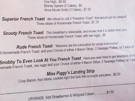 A sample of the menu at The Roxy in Portland, OR
