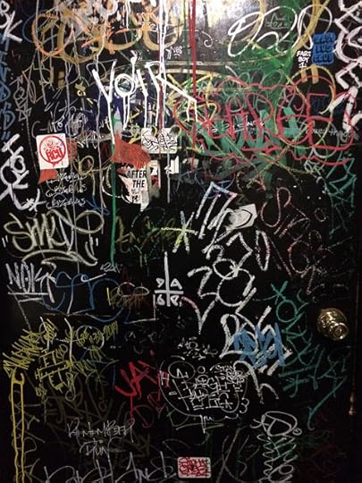 Bathroom door at The Roxy in Portland, OR