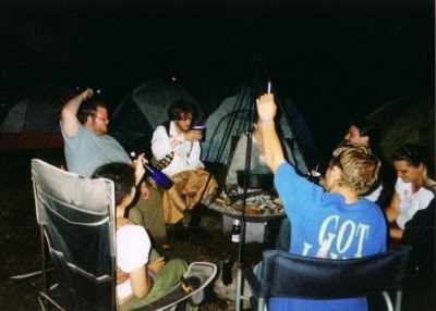This is a perfect photo of what Paisley Glen's all about. Not about the drinking, but about the *toasting*. This, THIS, is what it's all about. A campfire, some cocktails, and some sentimentality. 