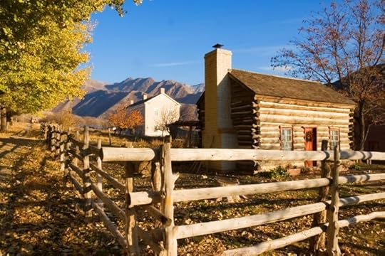 Log Cabin. this is the place monument. shutterstock_159368837 SMALLER
