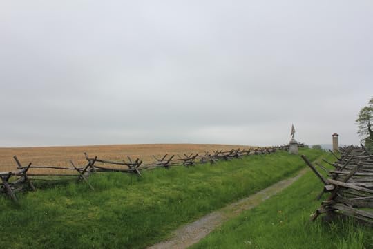 21. General view of the Sunken Lane held by Confederate troops engaging the Irish Brigade in the cornfield beyond.
