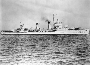 Gleaves-class destroyer USS Lansdale, Boston Harbor, 14 October 1940 (US Navy photo)