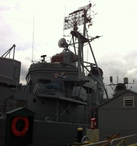 Bridge superstructure, USS Cassin Young, Charlestown Navy Yard, Boston, July 2014 (Photo: Sarah Sundin)
