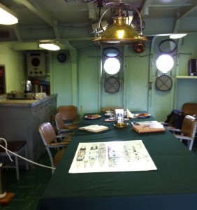 Wardroom, USS Cassin Young, Charlestown Navy Yard, Boston, July 2014 (Photo: Sarah Sundin)