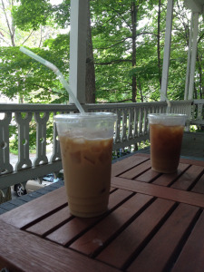 Iced coffee and porch reading makes for the perfect morning.