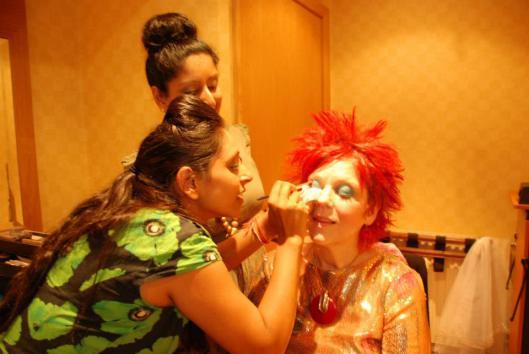 Reynah Rita Oppal (Kalpna) in make-up during the filming of story #4 Ren & Kalpna.