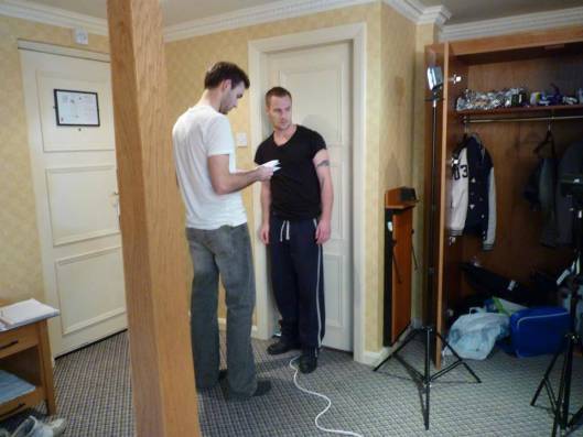 Actors Conner McKenzy (Pete) and Tony Gibbons (Aaron) rehears one of the intense scenes for stoy #5 Pete & Aaron.