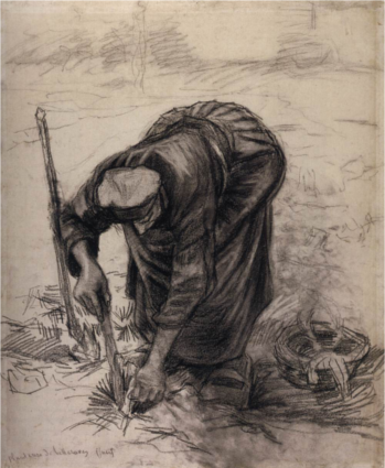 Peasant Woman Planting Beets by Vincent van Gogh