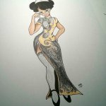 Chinese Dress Anime Nurse - colored with Inktense pencils
