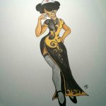 Chinese Dress Anime Nurse - blended Inktense pencils