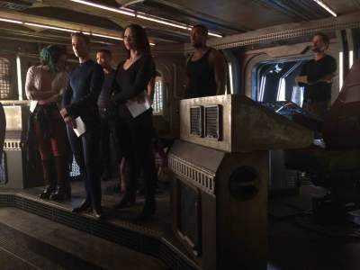 The gang on the bridge.