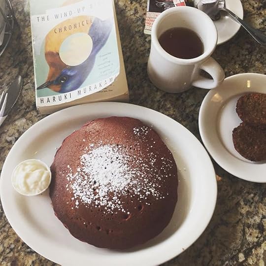 Breakfast is served! Red velvet pancakes and veggie sausage. Release day done right. #365days #ig2015 #dailyphoto #bookstagram