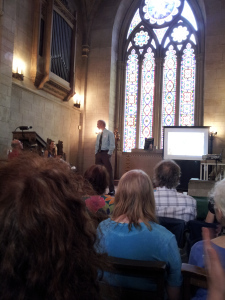 Mt. Auburn Prez Steve Barnett introduces the event.