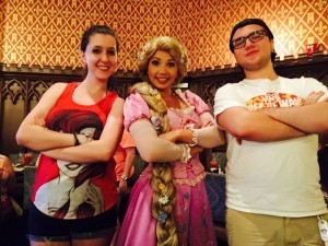 The kids loved dinner at the castle. 