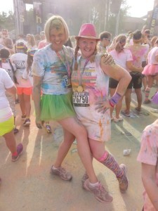 Color Run with my longtime buddy Nan - Asheville, NC, July 2015