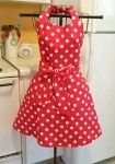 Red-White Polka Dot Apron via Etsy
