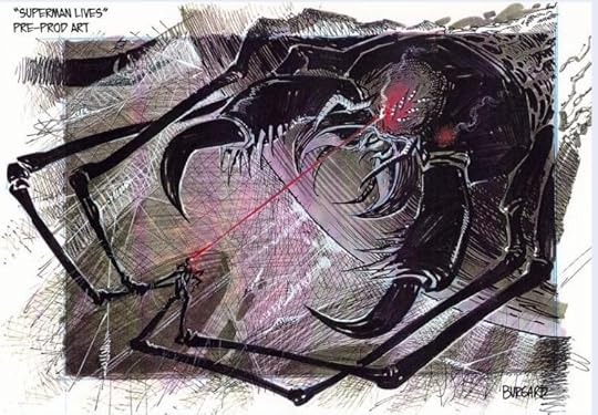 Giant spider! Pre-production concept art for Superman Lives