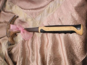 Pink beribboned hammer