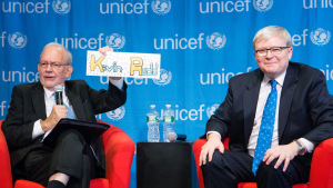 UNICEF Executive Director Anthony Lake, with Kevin Rudd.