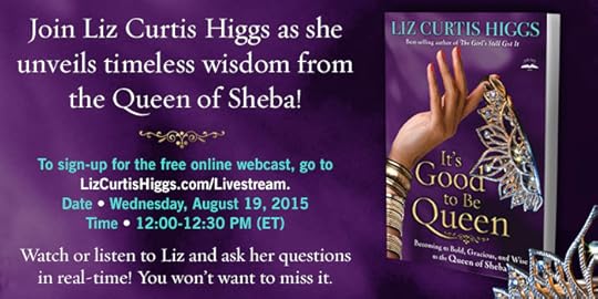 Liz on Livestream August 19 at 12noon ED