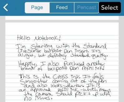livescribe writing