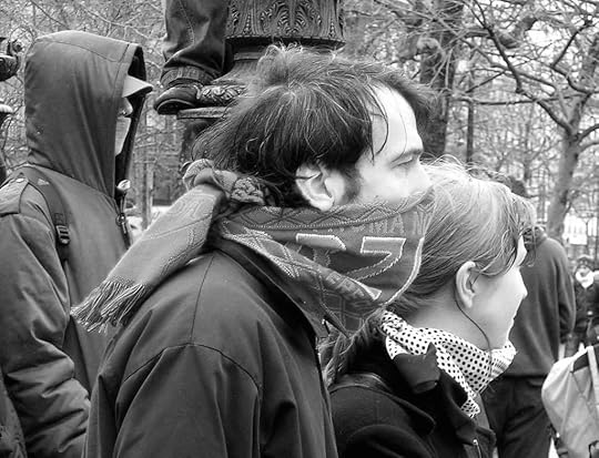 man-woman-bandana-protesters-france