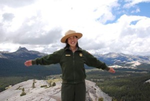 Ranger Yenyen Chan on Lembert in Yosemite's high country.