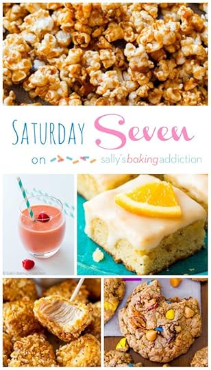 7 simple, yet completely mouthwatering recipes on sallysbakingaddiction.com including glazed orange bars, raspberry mango smoothie, pretzel chicken bites, and peanut butter ice cream pie!