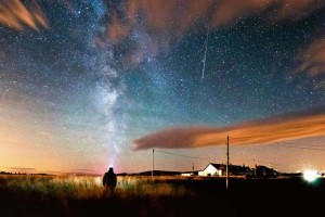 Mandatory Credit: Photo by Peter Greig/REX Shutterstock (2789309a)<br />Perseid meteor shower at Bamburgh in Northumberland<br />Perseid Meteor Shower, Britain - Aug 2015<br />Keen astronomer Peter Greig captured an incredible shot of the Perseid Meteors at Bamburgh in Northumberland last night (Mon). He said: 