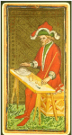 Magician card in old Tarot deck.