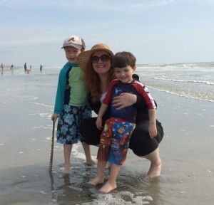 This is my Before Photo - CLEARLY miserable (and maybe hiding behind my kid a little).
