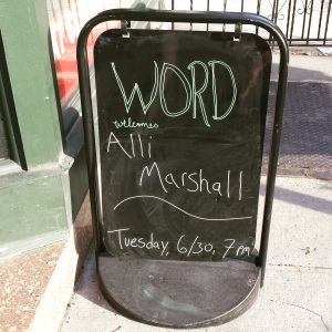 Sign outside of WORD Brooklyn