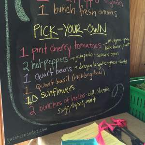 Pick Your Own produce board