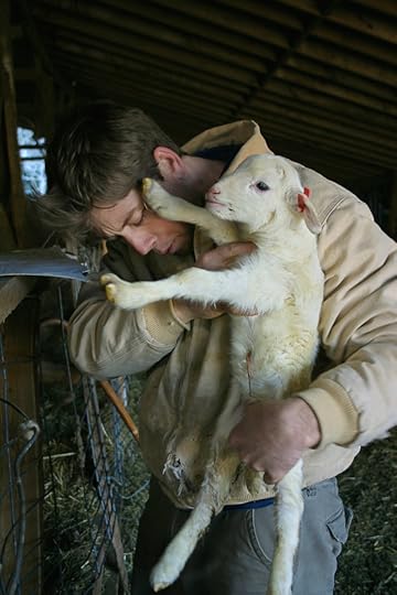 Jamie Ager with new lamb
