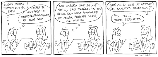 Tira cómica sobre cómo no enfrentarse a una entrevista de trabajo.