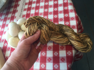 An example of the famous twisted hay that fueled the Ingalls' stove during the long winter. Laura and Pa twisted hay day and night to keep the fire burning while Mary, I guess, was drinking cocoa. 