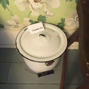 Laura emptied a lot of these while the family ran the hotel. Tell your kids that when they complain about bringing their cereal bowls to the sink.