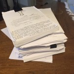 Pile of April Fool manuscripts