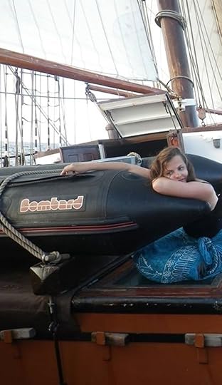Onboard the three-masted schooner where I learned to sail. Photo by the author.