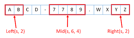 VBA Left, Right and Mid