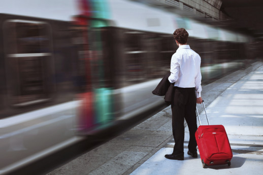 businessman at the train station