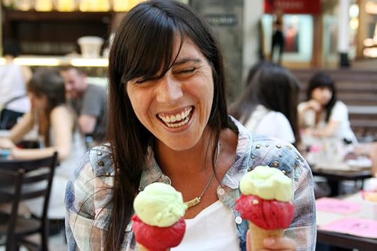 Eating ice cream in Santiago de Chile