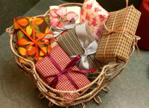 Wire Basket with Fabric Covered Soap
