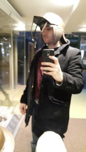 Me and a 17th century helmet. If I look slightly embarrassed it's because I was alone and people were staring at me.