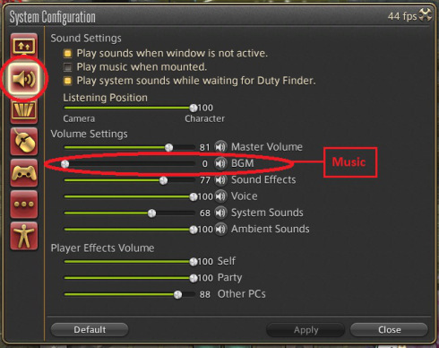 ffxiv system sound music