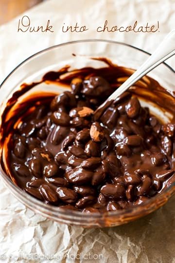 How to make Dark Chocolate Sea Salt Almonds-- a chocolate treat to feel good about! sallysbakingaddiction.com