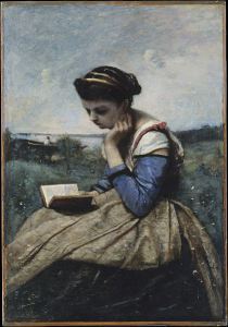 'A Woman Reading' by Camille Corot (c.1869)